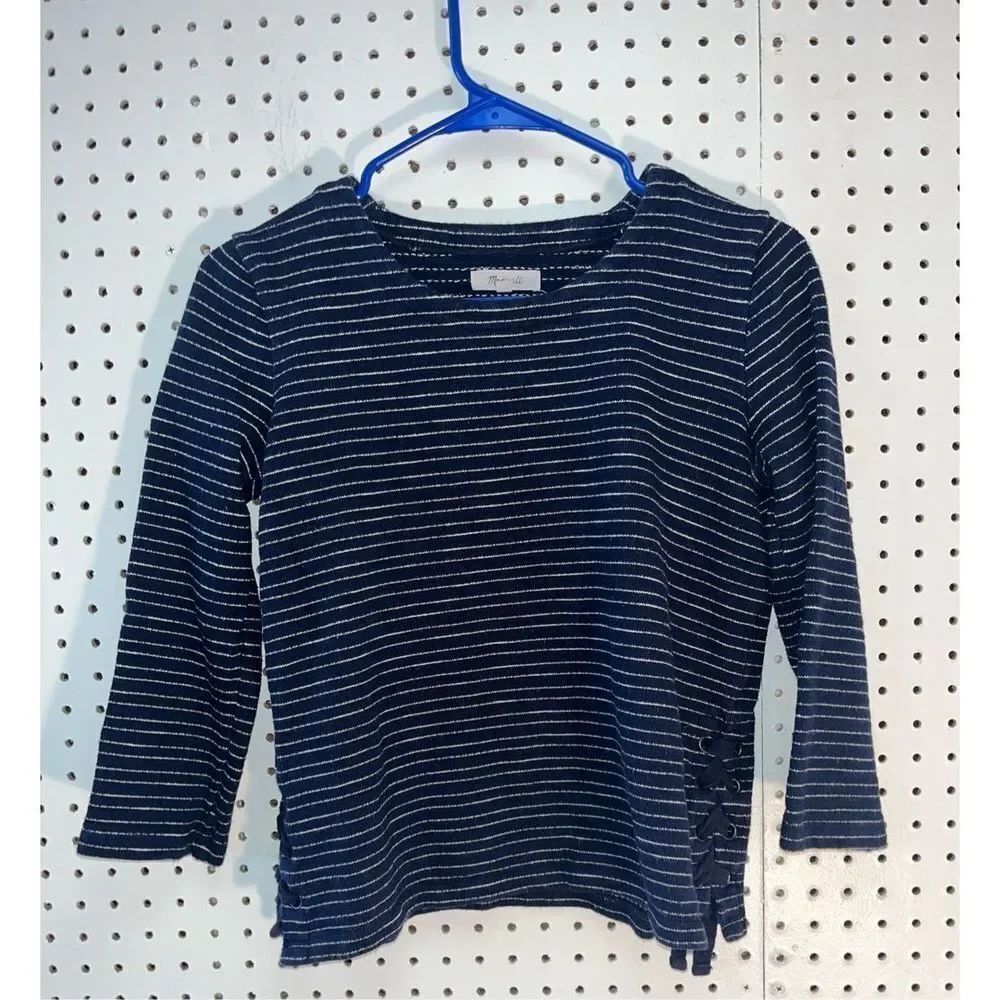 Madewell striped side lace sweater